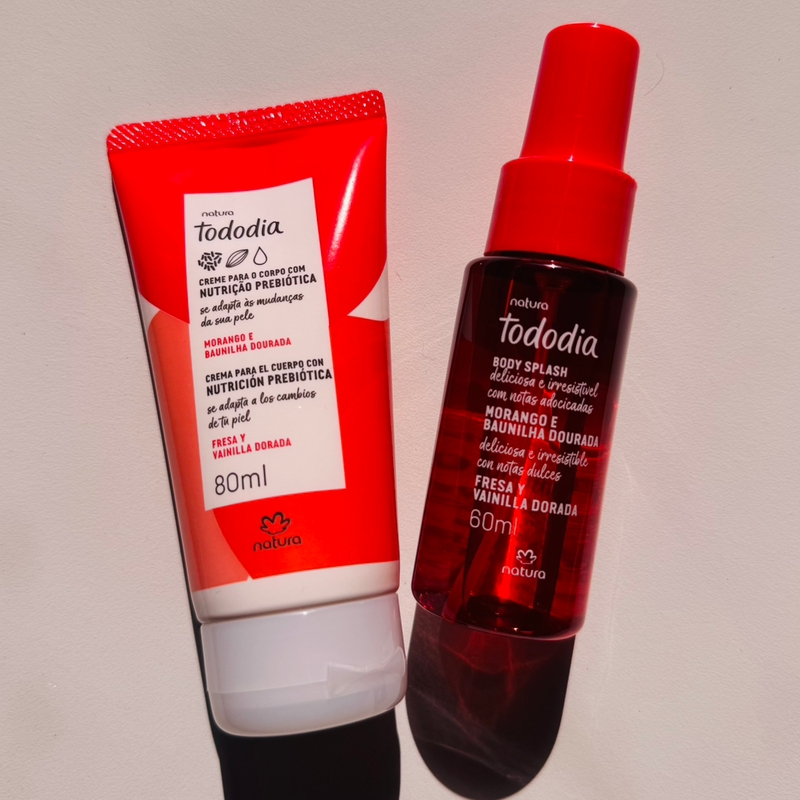 Combo mini Tododia Morango e Baunilha Dourada