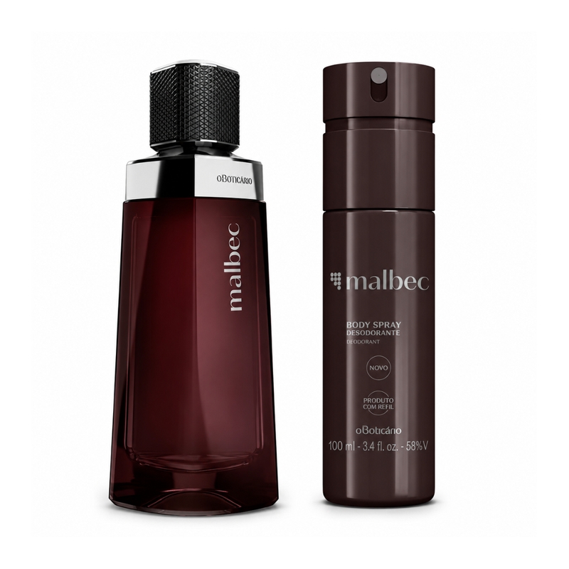 Combo Malbec: Desodorante Colônia 100ml + Body Spray 100ml