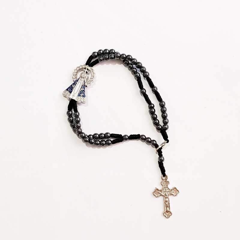 Pulseira Terço Hematita - N.Sra. Aparecida