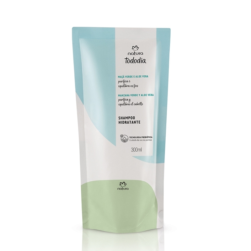 Refil Shampoo Hidratação Maçã Verde e Aloe Vera Tododia 300ml - 300 ml