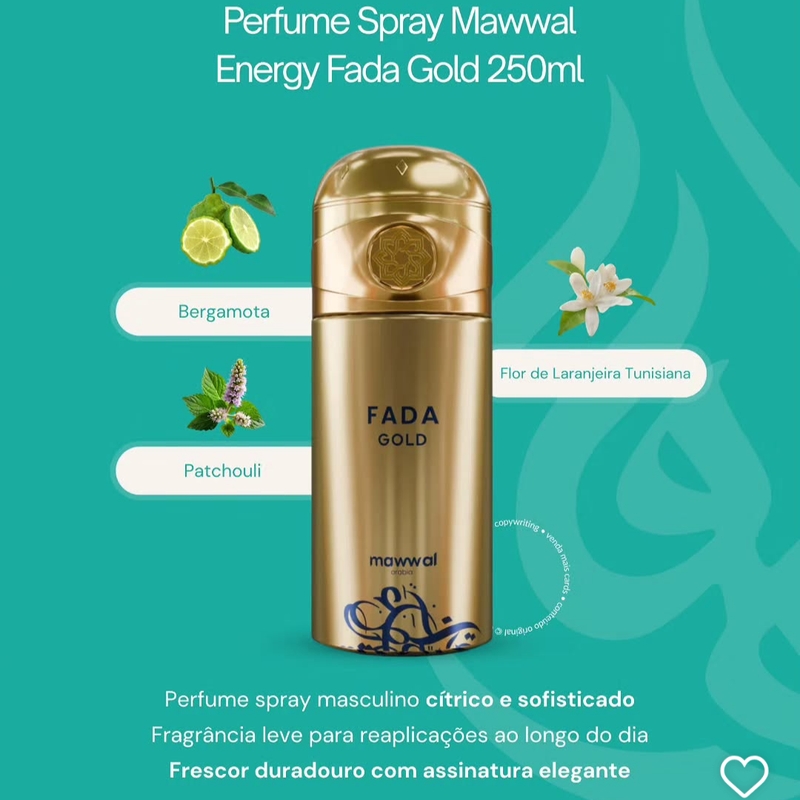 Body Spray Aerosol Fada Gold Mawwal 250ml
