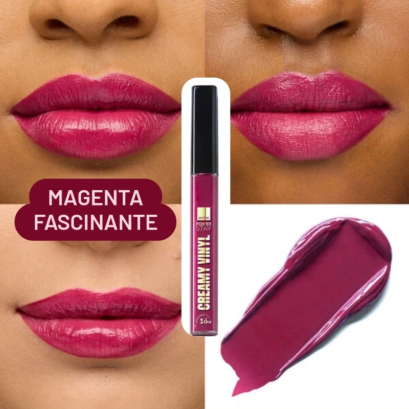Avon Power Stay Batom Líquido Vinyl Magenta Fascinante