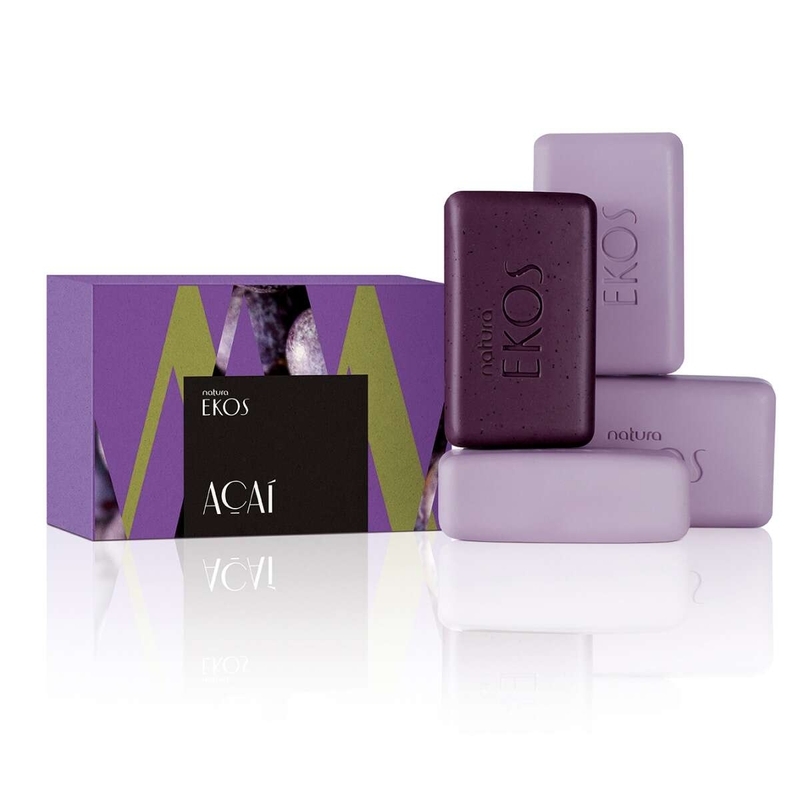 Sabonete em Barra Cremoso e Esfoliante Ekos Açaí 4x100g
