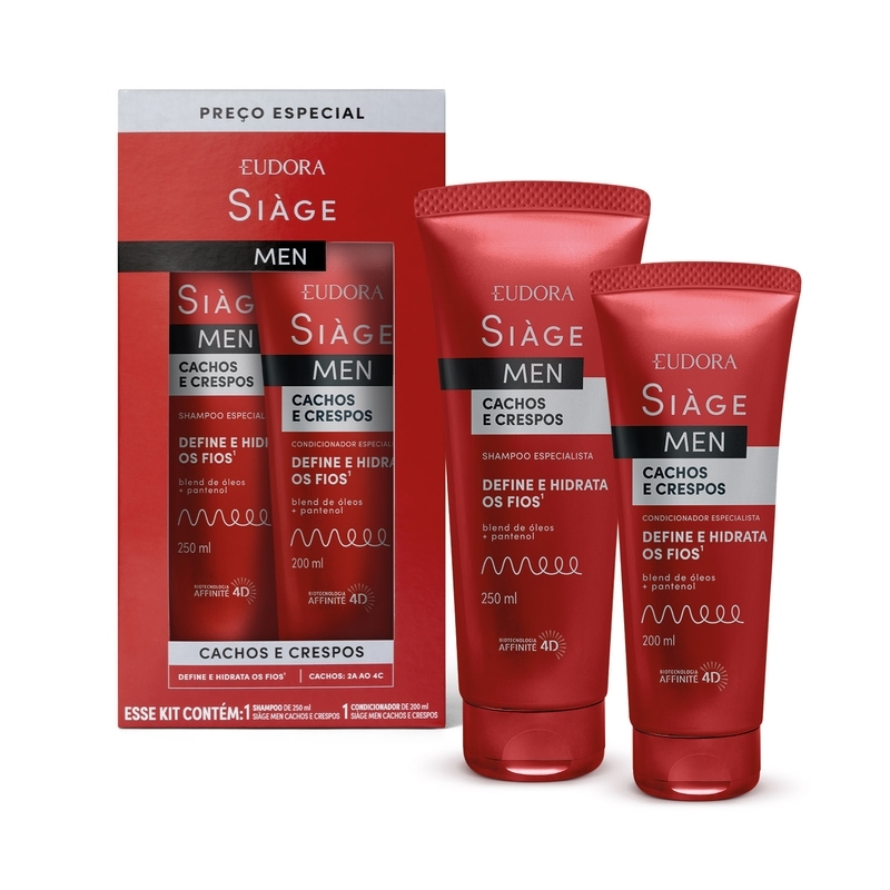 Kit Eudora Siàge Men Cachos e Crespos (2 itens)