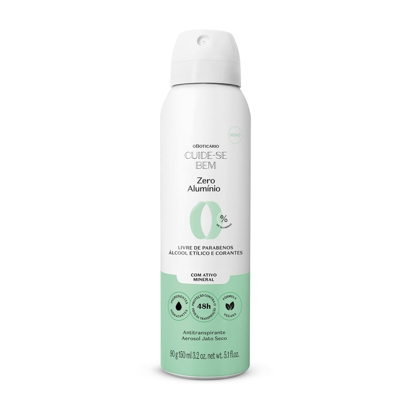 Antitranspirante Aerosol Jato Seco Zero Alumínio 150ml - Boticário