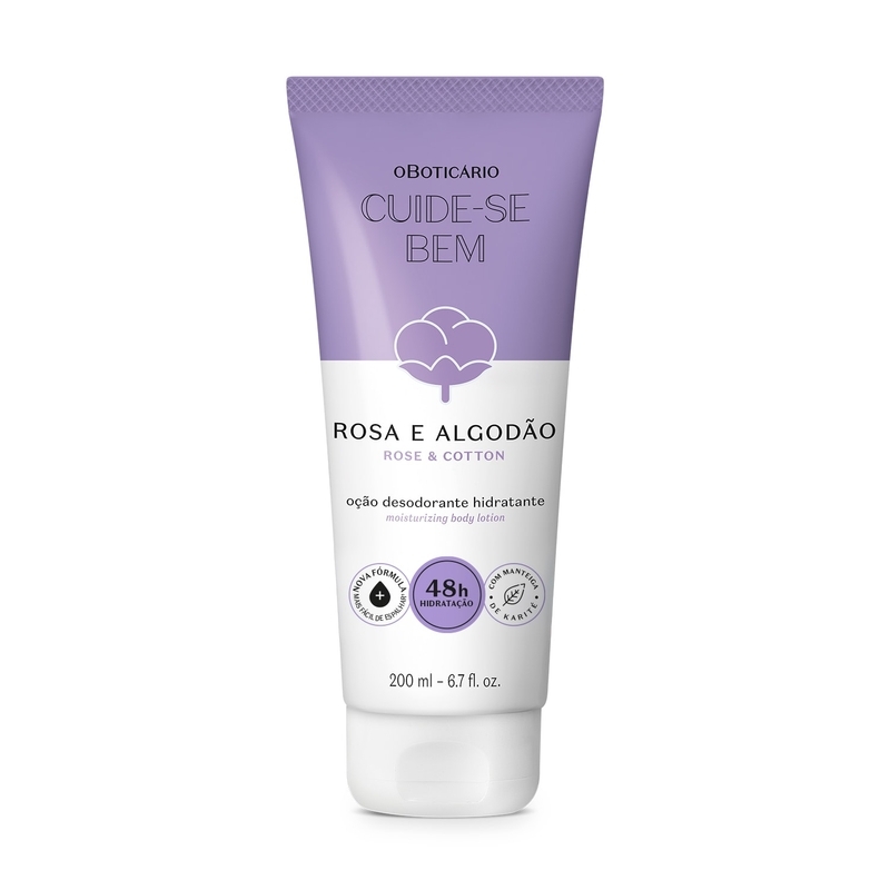 Loção Hidratante Corporal Cuide-Se Bem Rosa E Algodão 200Ml