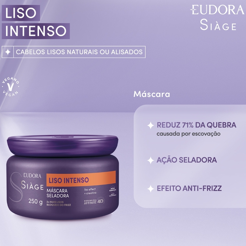 Máscara Capilar Siàge Liso Intenso 250g - foto 3
