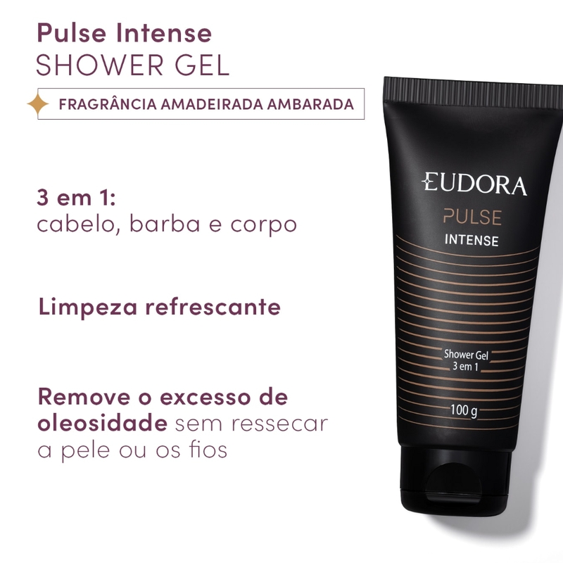 Shower Gel 3 Em 1 Pulse Intense 100g - foto 2
