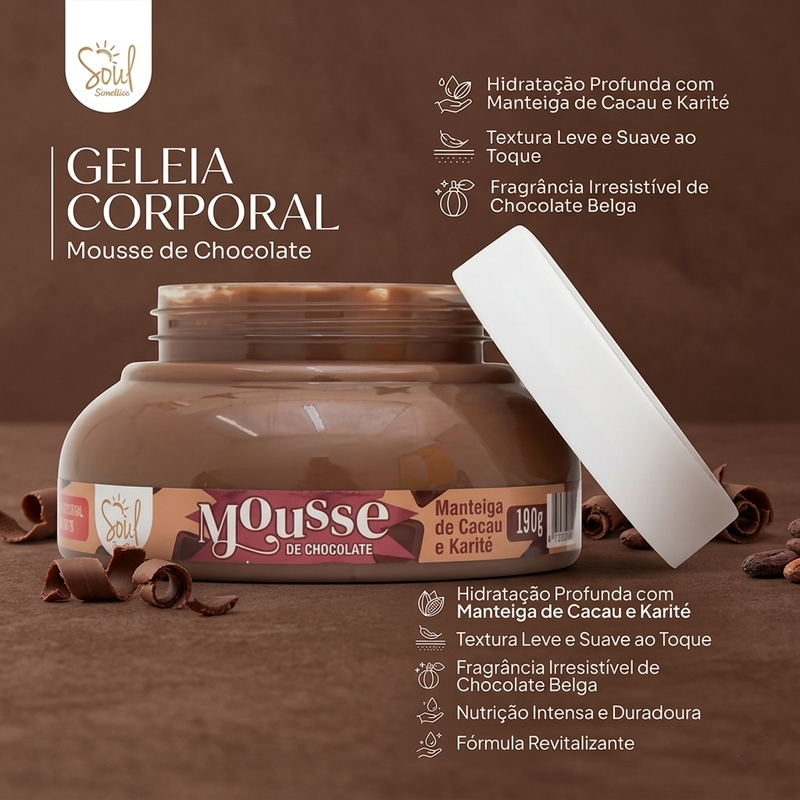 Geleia Corporal Mousse de Chocolate - 190g - foto 2