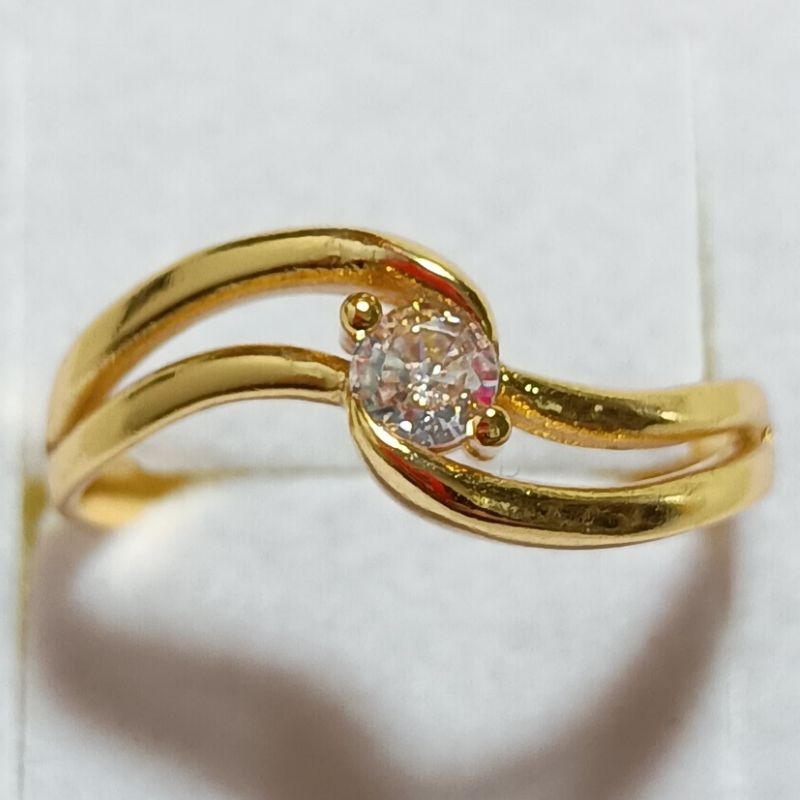 Anel Ouro Zircônia 2 Aros