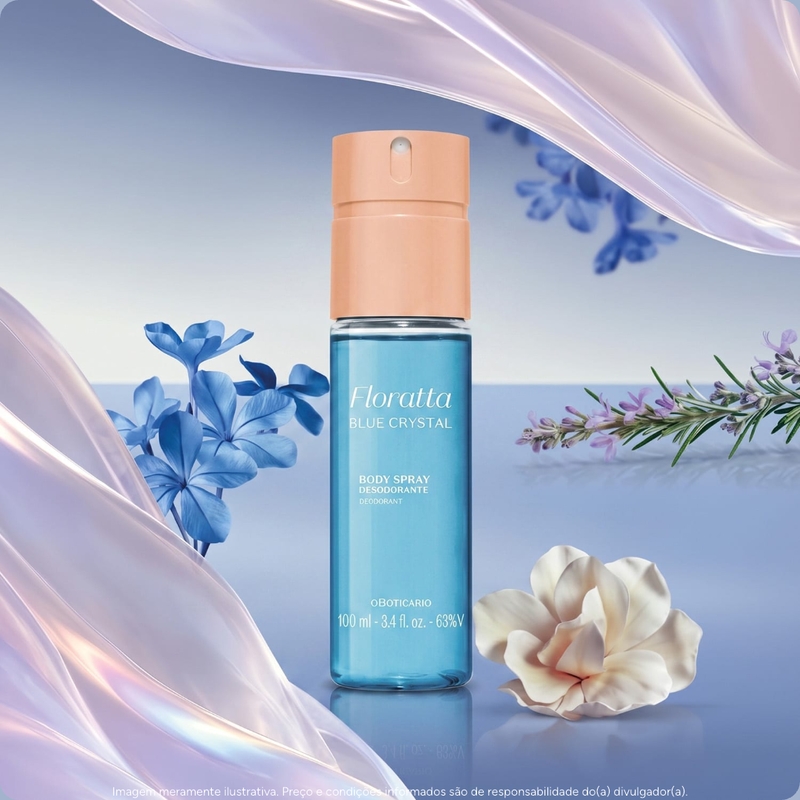 Body Spray Colônia Floratta Blue Crystal 100ml - foto 3