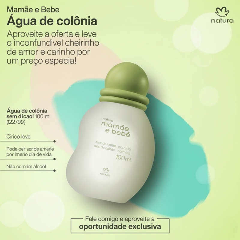 AGUA DE COLONIA MAMAE E BEBE 100ML - foto 3