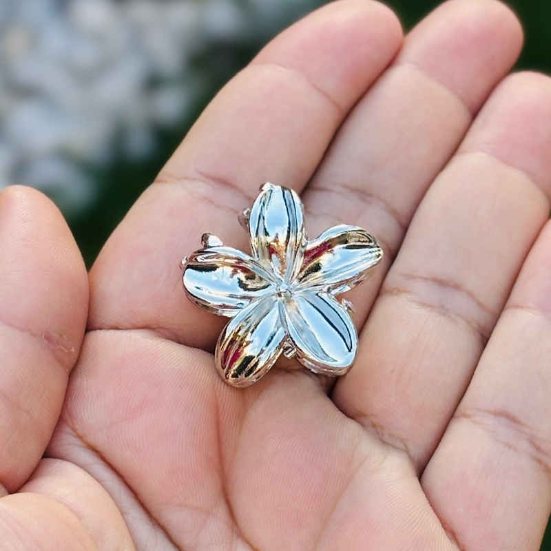 Presilha Metal Hibisco Prata P
