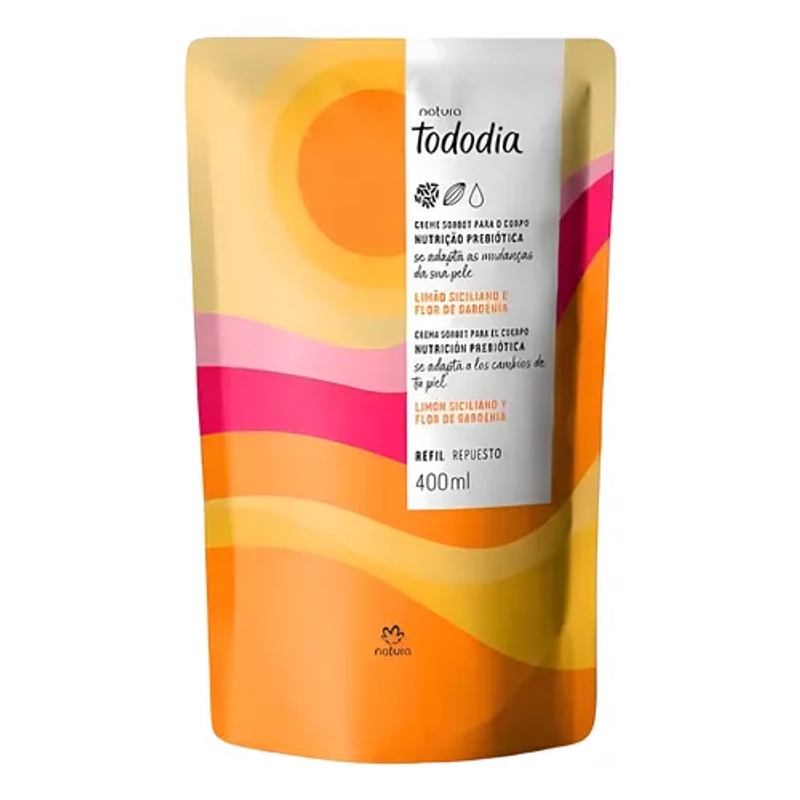 Refil Hidratante para o corpo Tododia Limão Siciliano e Flor de Gardênia 400 ml