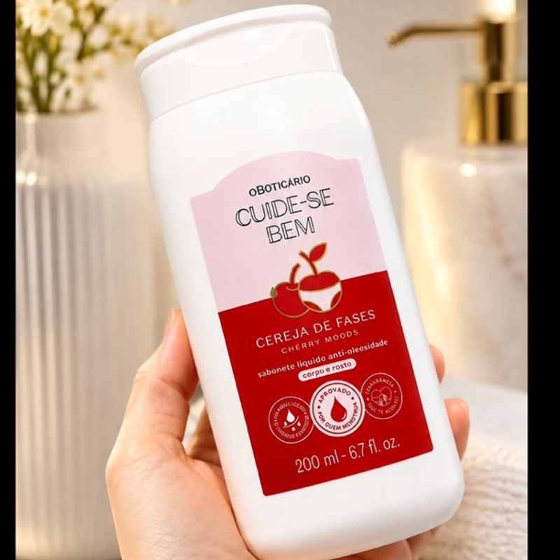 Sabonete Líquido Anti-Oleosidade Corpo E Rosto Cuide-Se Bem Cereja De Fases 200Ml