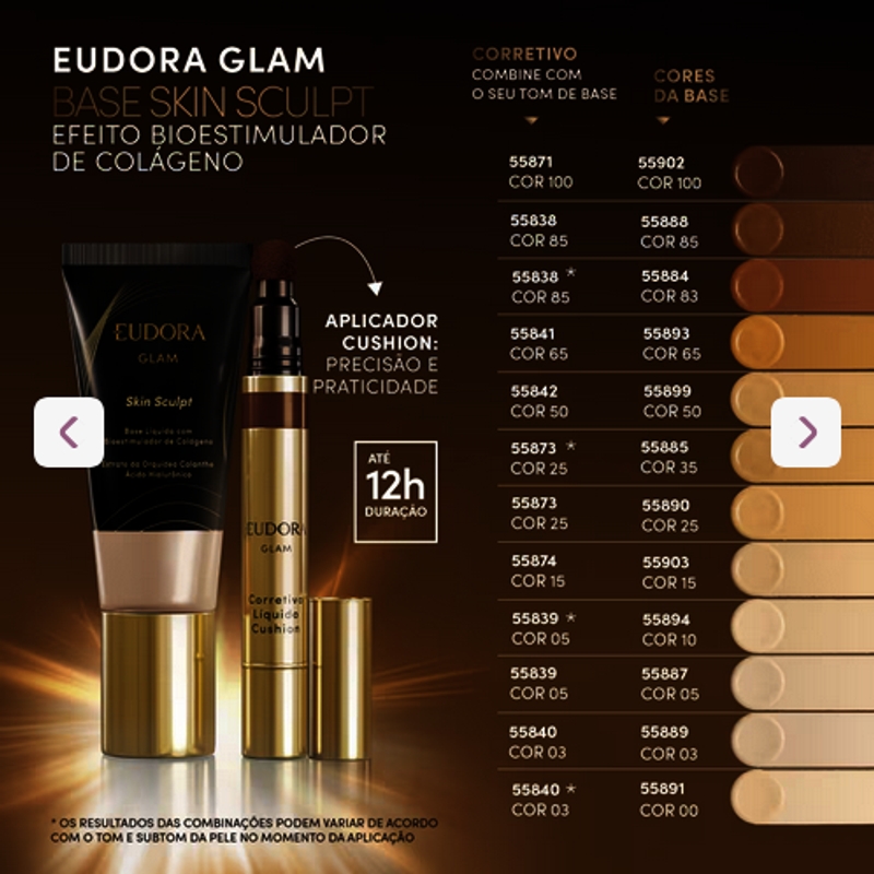 Base Líquida Semi Matte Glam Skin Sculpt Cor 85 30Ml - foto 4