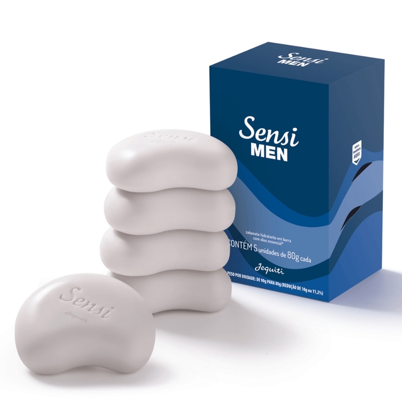 Sabonete Hidratante em Barra Sensi Men Jequiti 5 x 80 g