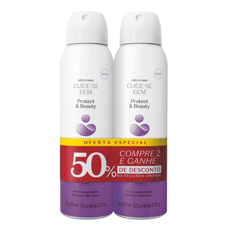 Kit Desodorante Antitranspirante Aerossol Protect And Beauty 2X90G/150Ml