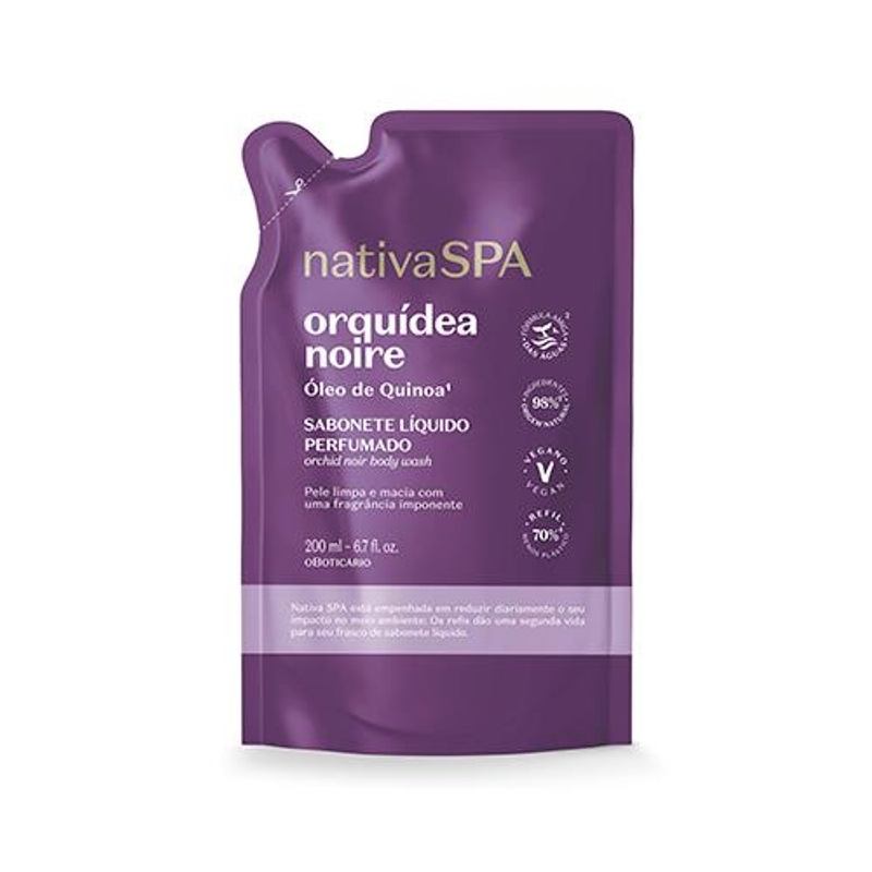 Refil Sabonete Líquido Perfumado Nativa Spa Orquídea Noire 200Ml