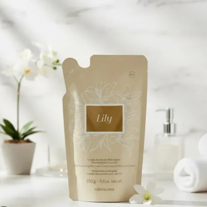 Refil Creme Acetinado Hidratante Desodorante Corporal Lily 200g