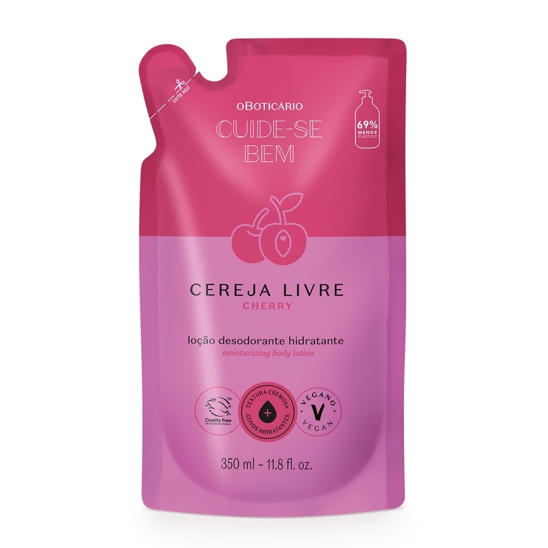Refil Hidratante Cuide-Se Bem Cereja Livre 350Ml