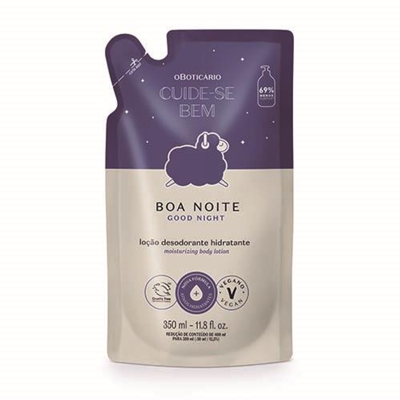 Refil Loção Hidratante Desodorante Corporal Cuide-se Bem Boa Noite 350ml