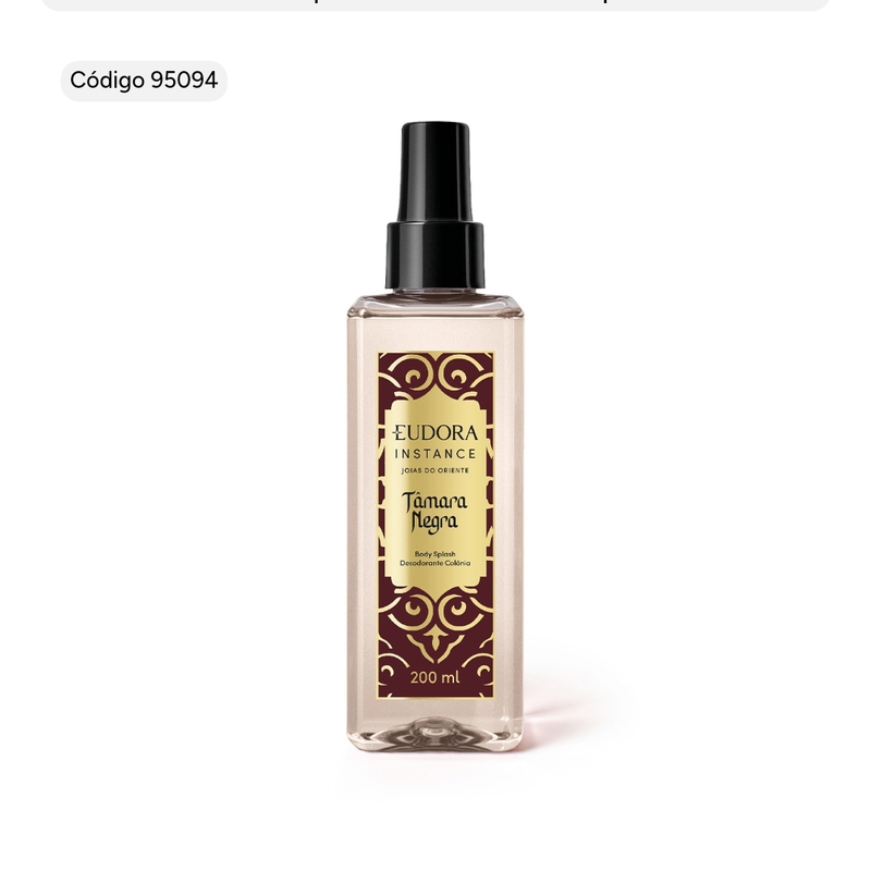 Body Splash Desodorante Colônia Instance Tâmara Negra 200ml
