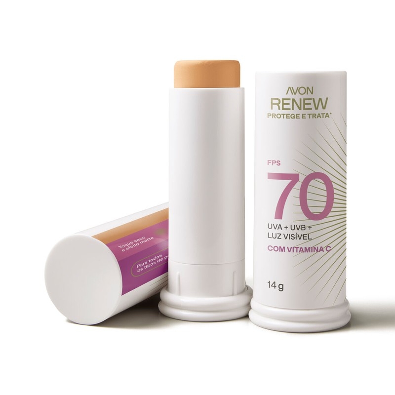 Renew Solar Advance Protetor Solar Facial com Cor FPS 70 Média Clara 2 14g - 14 g