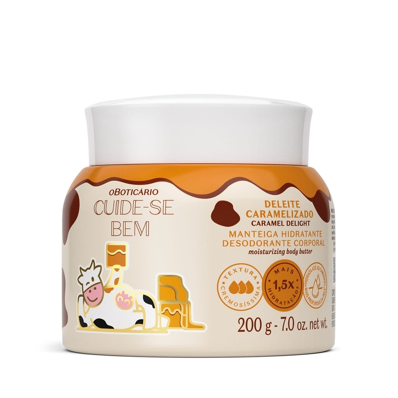 Manteiga Hidratante Desodorante Corporal Cuide-Se Bem Deleite Caramelizado 200g
