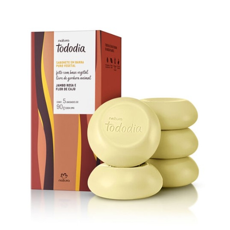 Sabonete em Barra Tododia Jambo Rosa e Flor de Caju 5x90g