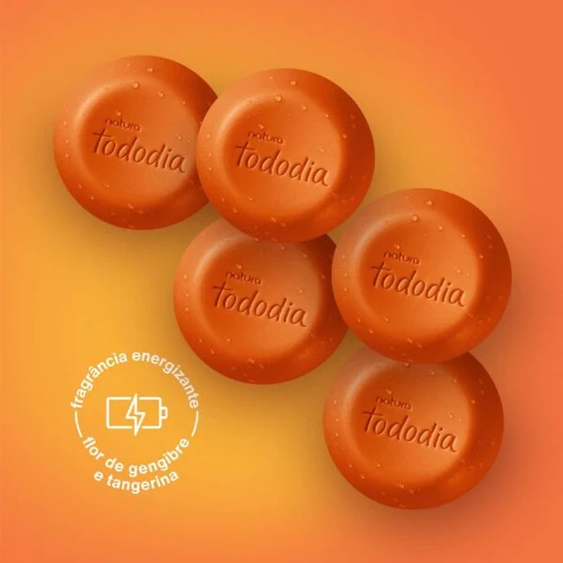 Sabonete em barra puro vegetal Tododia Energizante Flor de Gengibre e Tangerina 5x90g - foto 2