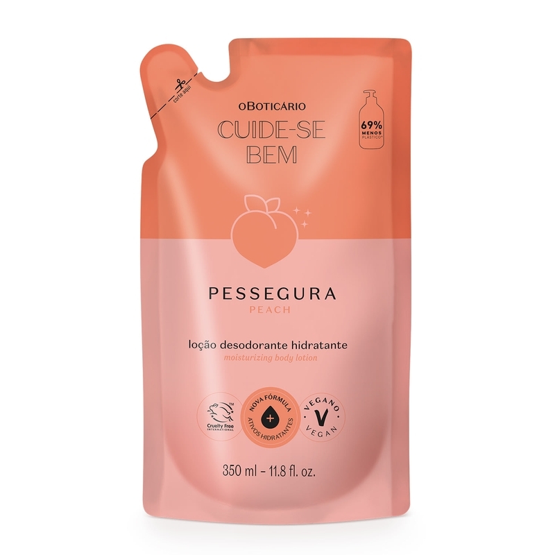 Refil Loção Desodorante Hidratante Cuide-Se Bem Pessegura 350Ml