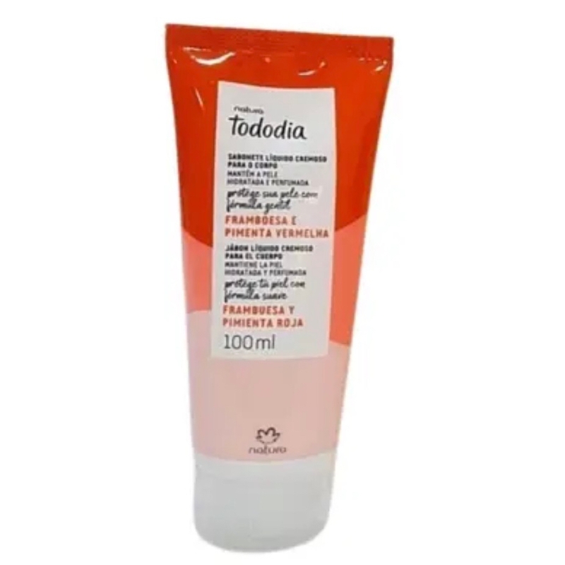 Sabonete Líquido Cremoso para o Corpo Tododia Framboesa e Pimenta Vermelha 100ml