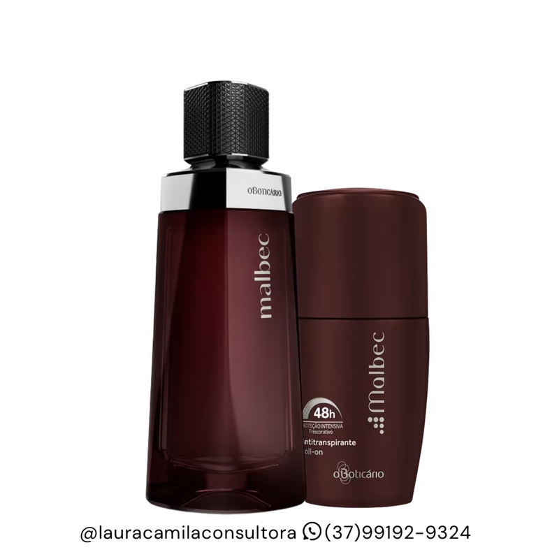 Presente Malbec: Perfume 100ml + Desodorante Antitranspirante Roll-on 55ml