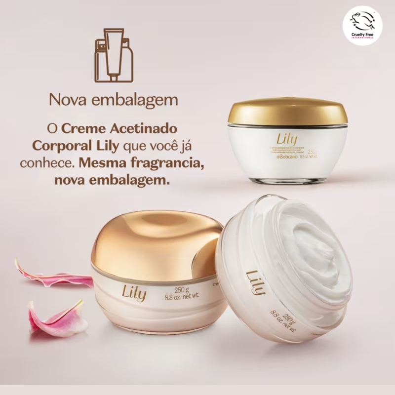 Creme Acetinado Hidratante Desodorante Corporal Lily 250g - foto 2