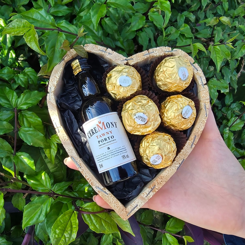 Coração vinho e chocolate
