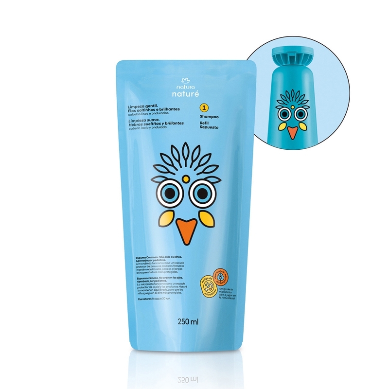 Refil Shampoo Infantil Cabelos Lisos e Ondulados Naturé 250ml - 250 ml