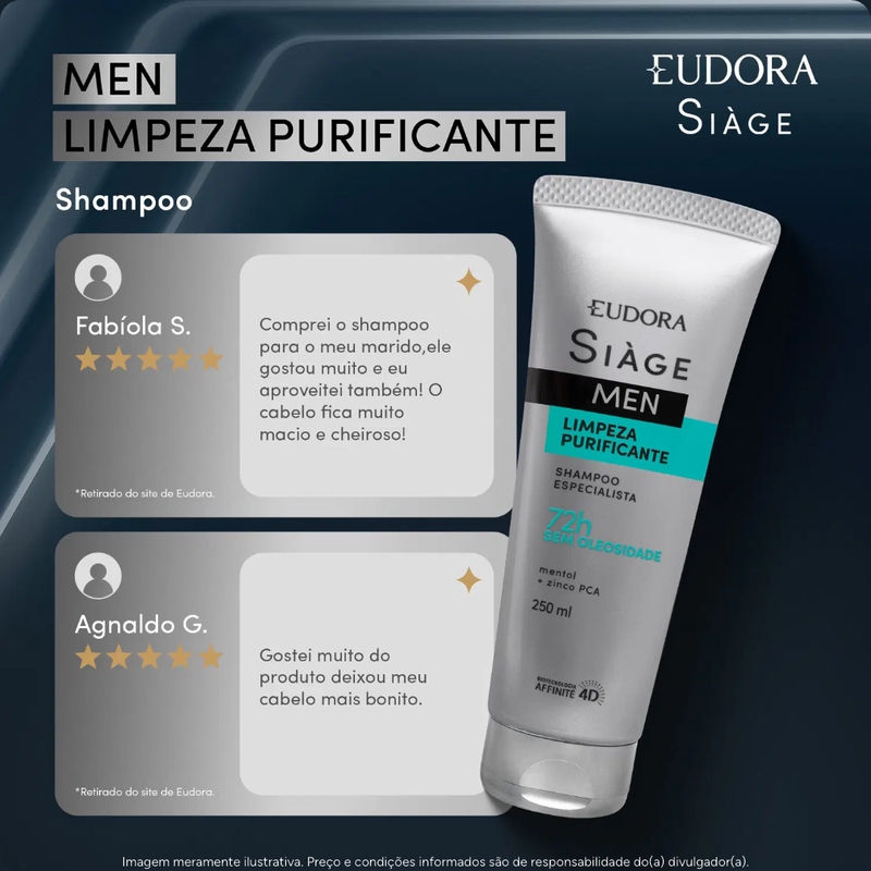 Shampoo Siàge Men Limpeza Purificante 250ml - foto 4