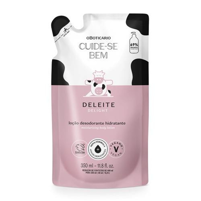 Refil Loção Desodorante Hidratante Corporal Cuide-Se Bem Deleite 350Ml