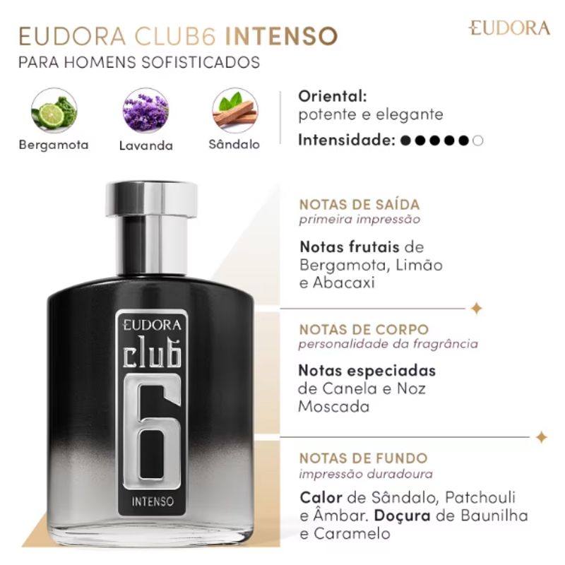 Club 6 Intenso - Desodorante Colônia 95ml - foto 2