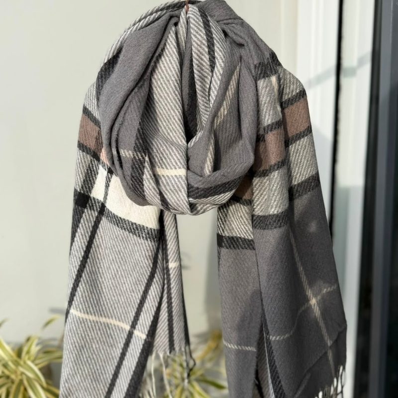 Pashmina Cinza e Preta