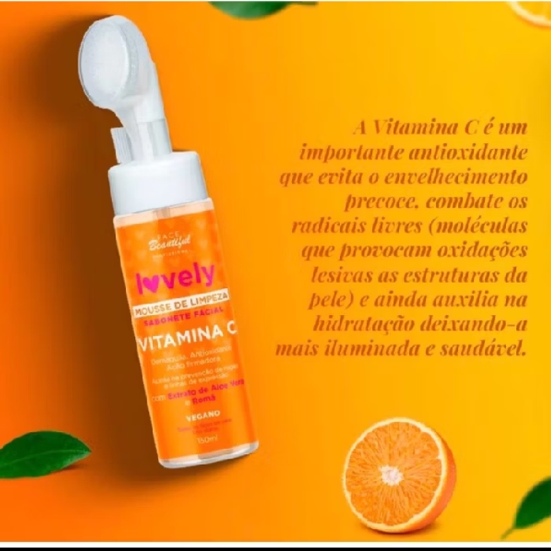 Mousse De Limpeza Facial Vitamina C Lovely