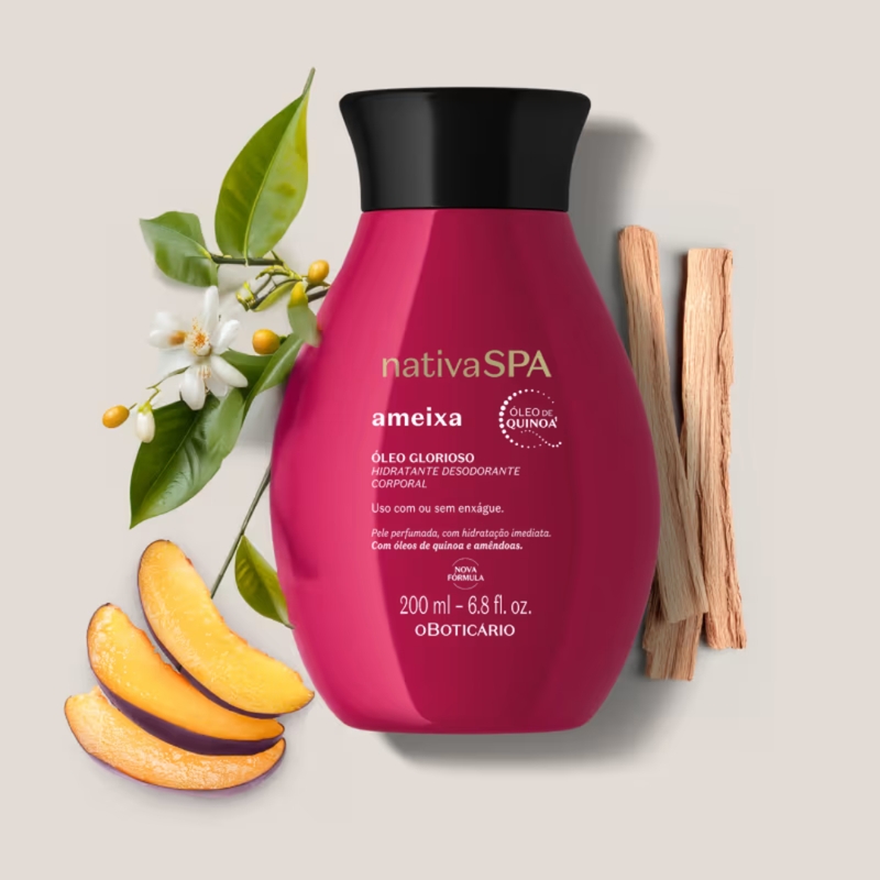 Óleo Glorioso Hidratante Desodorante Corporal Nativa Spa Ameixa 200ml - foto 3