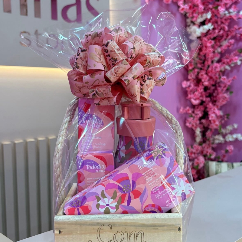 CESTA FLOR DE PÊSSEGO E JASMIM