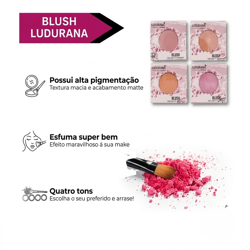 Mini Blush Compacto Velvety Effect - 8g - foto 5