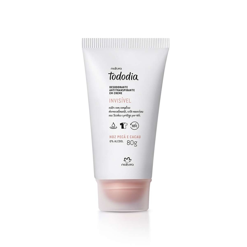 Desodorante antitranspirante em creme tododia noz pecã e cacau - 80 g