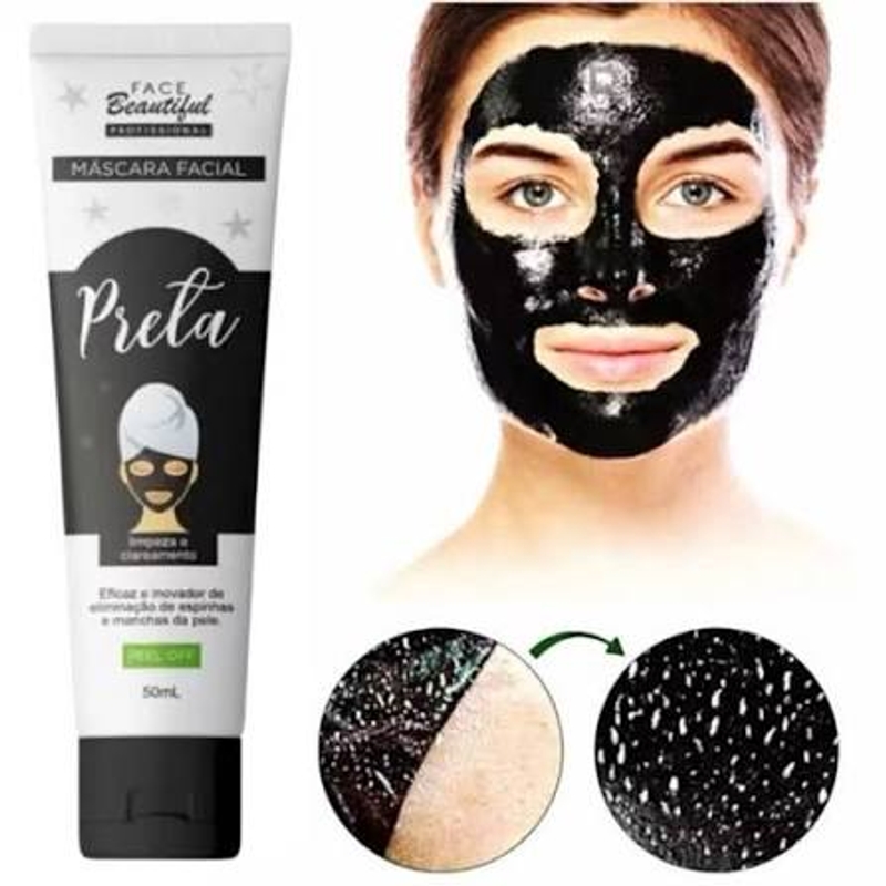 Máscara facial de carvão anti oleosidade - 50ml