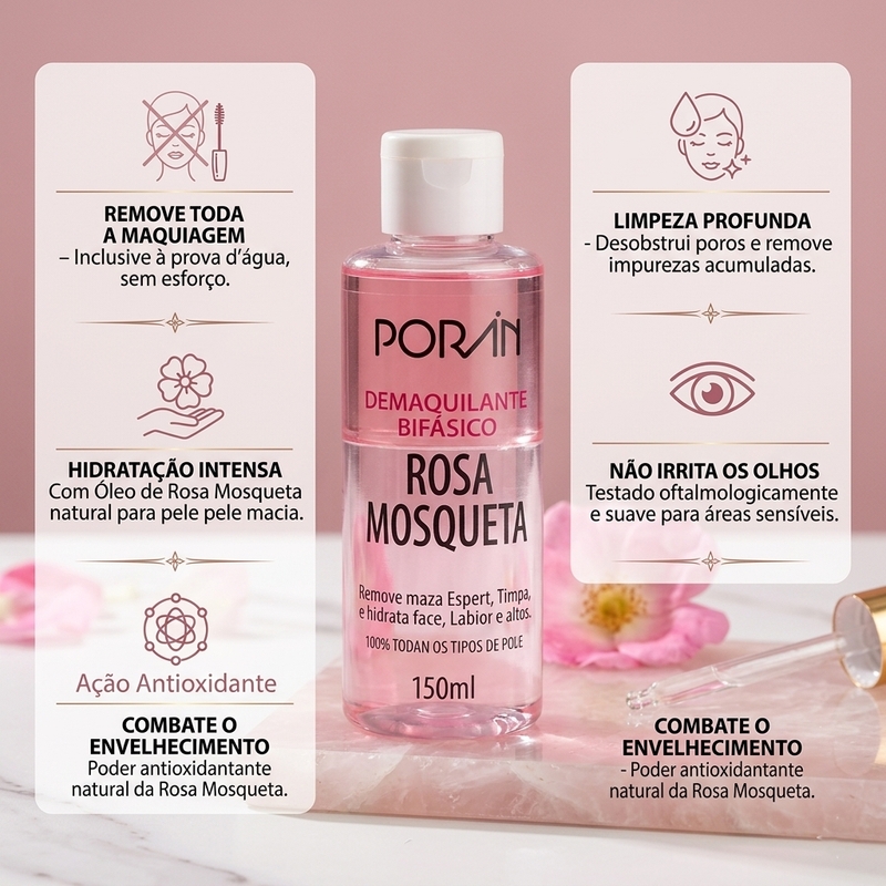 Demaquilante Bifásico de Rosa Mosqueta - 150ml - foto 2