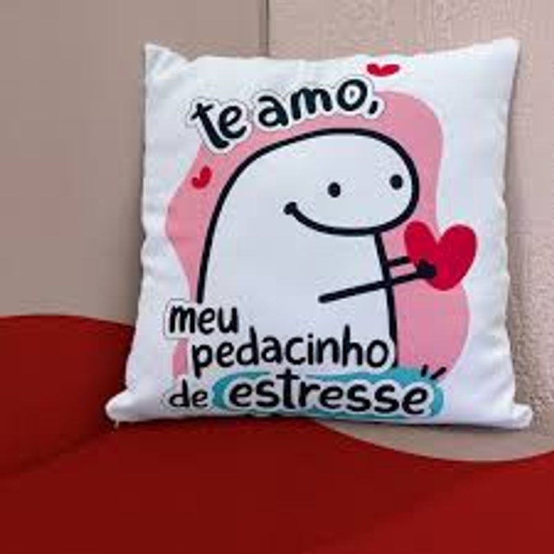Almofada pequena "Te amo meu pedacinho de estresse"