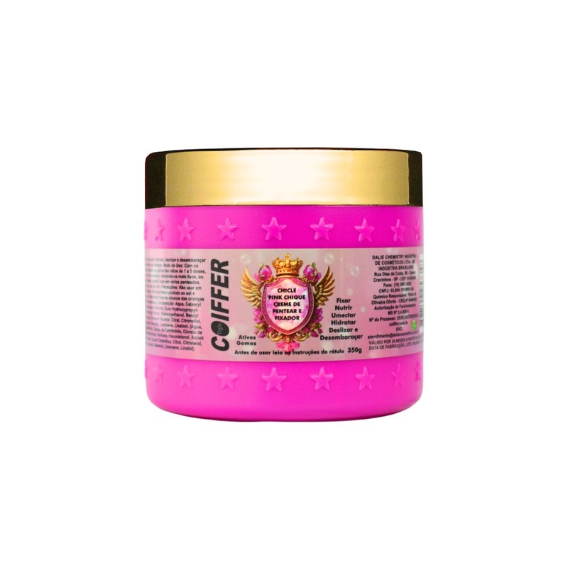 Creme de pentear e fixador Chicle Pink Chique- 350g Coiffer